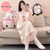 Women's Summer Sweet Princess Cotton Pajamas with Built-in Bra, Plus Size 220 Jin Long Camisole Nightgown