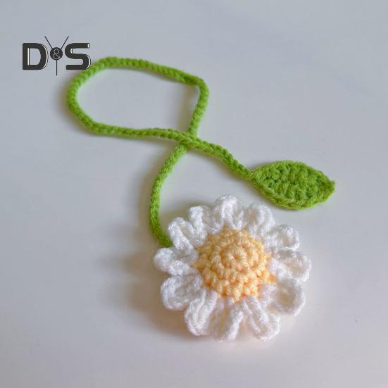 Flower Curtain Tiebacks Knitted Floral Curtain Strap for Curtains Drapes Handmade Crochet Flower Bookmark for Book Lovers