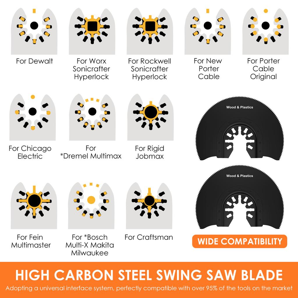 Multi Tools Blades Oscillating Saw Blade High Carbon Steel Multi-Function Semicircle Straight Renovator Cutter Blade Wood Cuttin