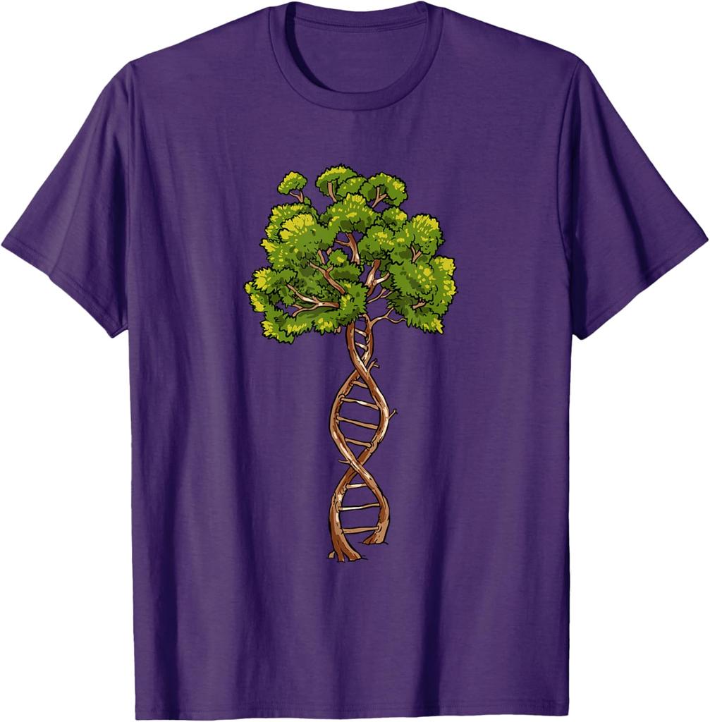 DNA Baum des Lebens Wissenschaft Genetik Biologie Liebhaber Grafik T-Shirt Kurzarm Lässig Rundhals T-Shirt