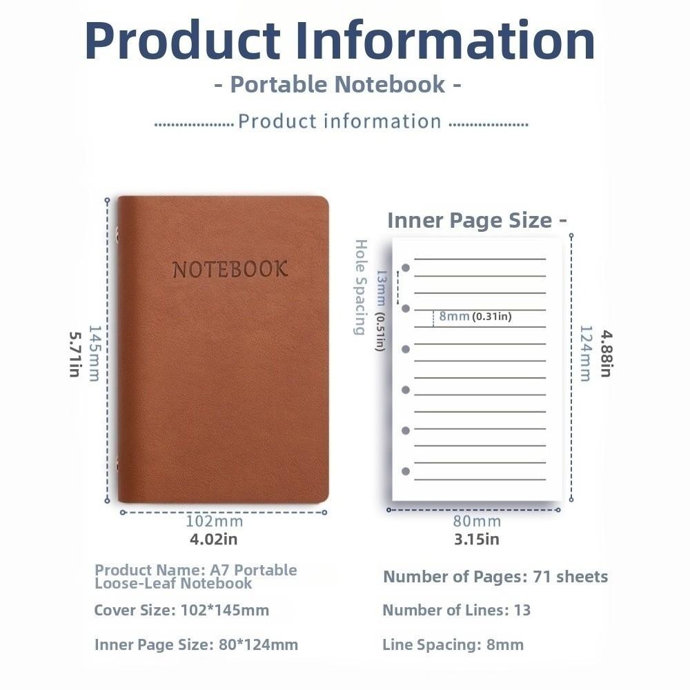 Memo Pads A7 Mini Notepad PU Leather Cover A7 Notebook Pocket Planner School Student