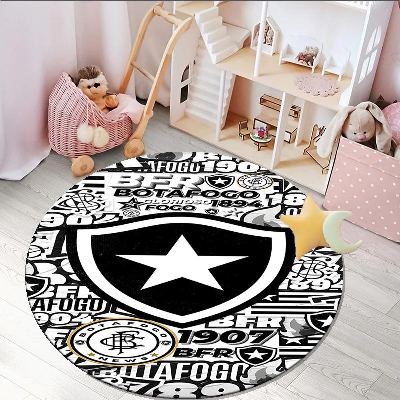 1PC round rug Shield With Star Emblem Printed Round Area Rug ,Rug For Home Office, Round Chair Rug, Decorative Carpet Fan gifts Christmas gift