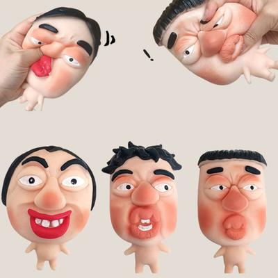 1/2/4Pcs Naked Ugly Man Squeeze Toy Stress Relief Slow Rising Ugly Face Sensory Toy Soft Stretchy Stress Ball Fidget Toy Party Favors