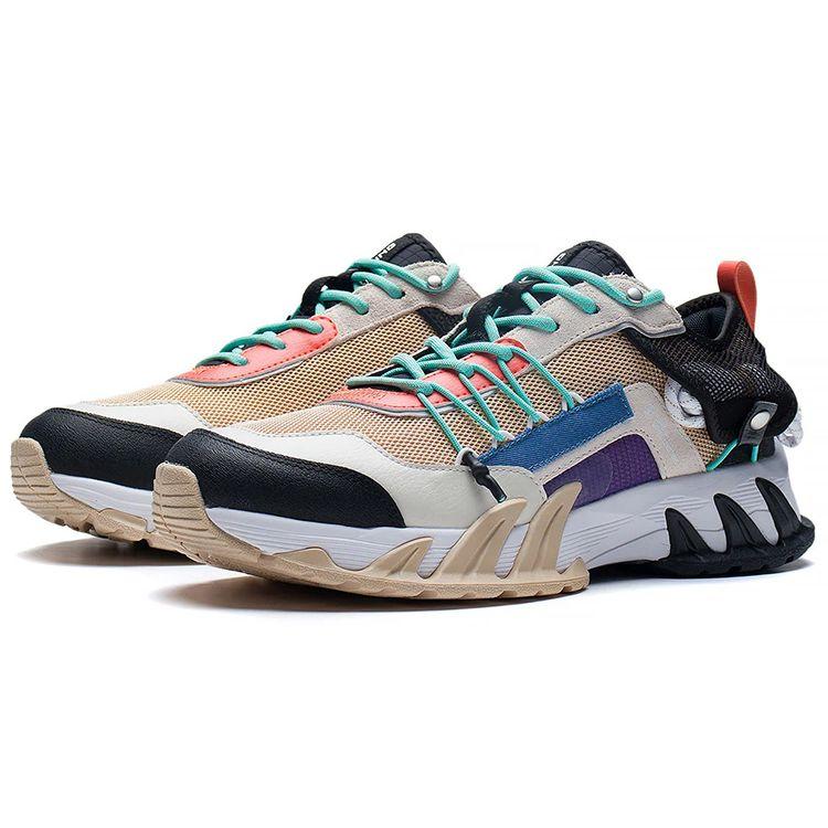 Li Ning Outdoor Shock Absorbing Durable Low Top Running Shoes Men Sneakers Black White ARDS001-4