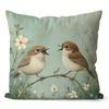Home Decor Birds & Flowers Pattern Decorative Pillowcase Pattern Cushion Cover Suitable For Sofa Bedroom Car Pillow Cover