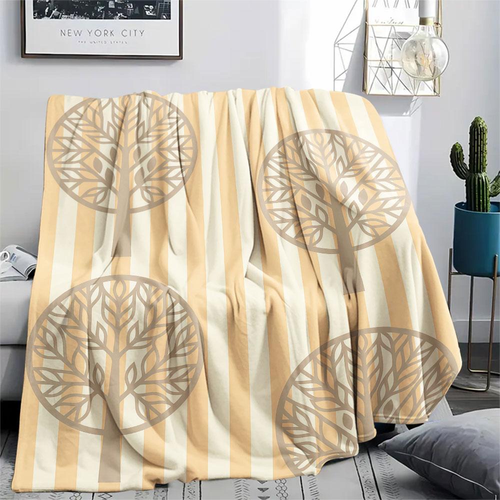1PC Tree Graphic Print Flannel Blanket High quality All Seasons for Home Decor Warmth and Comfort Christmas Gifts Birthday Present