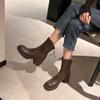 Boots Women'S High Heel Short Boots Women'S Single Boots Thick Heel Skinny Boots Small Martin Boots