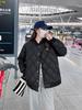 Short student jacket winter new rhombus plaid down  jacket women's loose baseball collar small  jacket