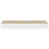Vidaxl Wall Shelves, 2 Pcs, Oak Color and White, 50X23X3.8 Cm, Mdf