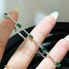 Nuovi Vintage 100% Puro Argento Sterling 925 17cm Pavé Zirconia 5a Pietra Preziosa Smeraldo Braccialetti Per Donne Lusso Gioielli Raffinati