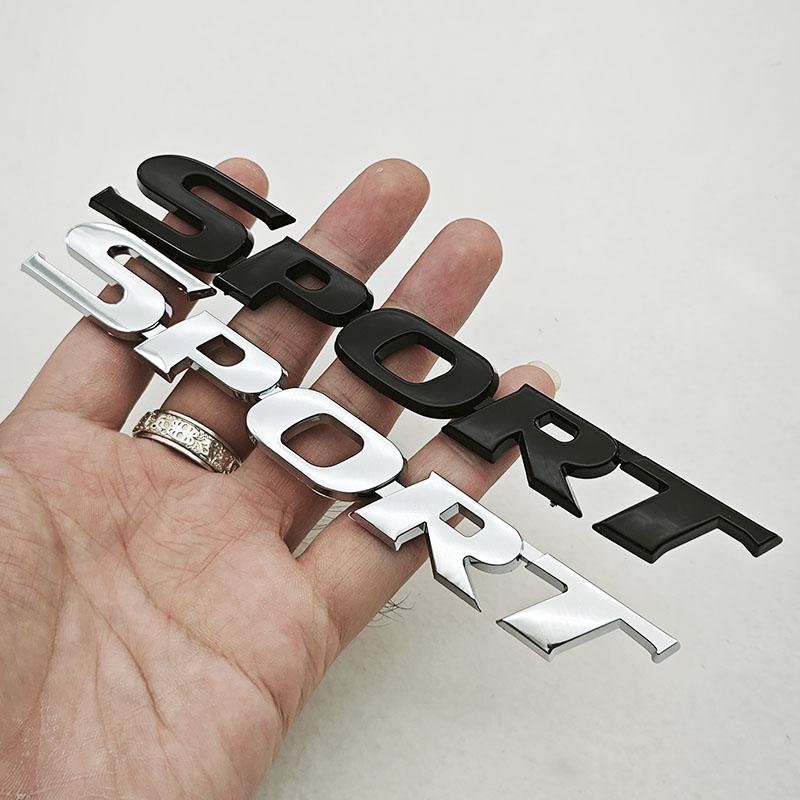 1pc 3D Chrome Black ABS Car Letters Logo SPORT Emblem Badge Sport Stickers Car Rear Trunk Accessories