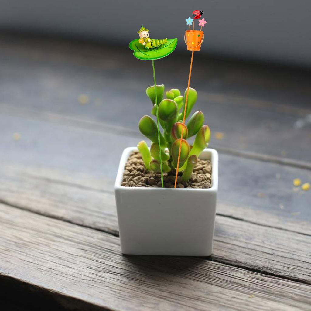 Garden Stake Pick Metal Flower Arrangement Decorative Pick for Potted Plant Succulent Flower Pot