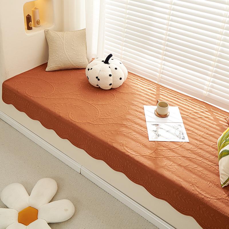 French Retro Pure Cotton Fabric Bay Window Mat Bedroom Balcony Window Sill Card Seat Non-Slip Mat Tatami Mat Sofa Cushion