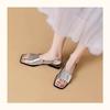 Casual foot sandals women's 2025 new outer wear square heel cool slippers versatile sandals beach sandals