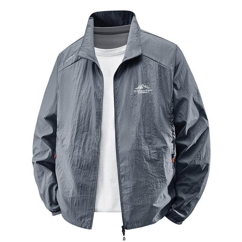 Sonnenschutz Herren Sommer Eis Seide Dünne Jacke Neu UV-Schutz Outdoor Angeln Herren Sonnenschutzkleidung