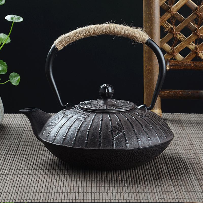 Retro 900ml  Boiled Tea Cast iron Kettle Cast Iron Teapot Pig iron Tea Pot Kung Fu Tea health Iron Pot Oxidized Uncoated