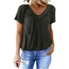 2025 V-Neck Raglan Sleeve Ruffled Casual T-shirt