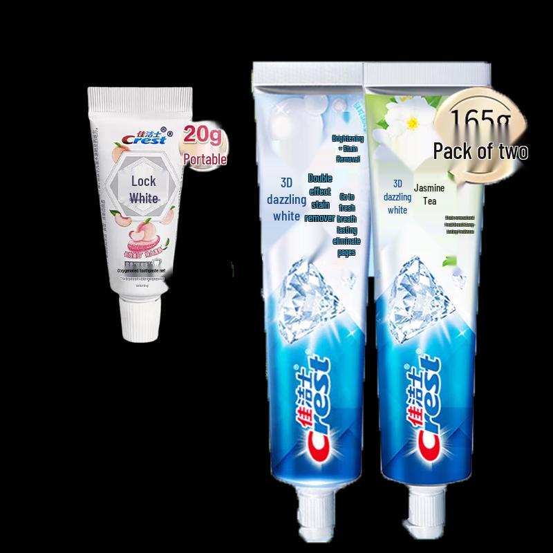 Crest Toothpaste Bundle: 3D White, White Peach, and Jasmine Tea Fresh