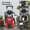 High Pressure Washer, 1800W, Adjustable Angle, Auto Stop, 30 x 27.5 x 76 cm, Red and Black