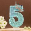 Peacock Blue Number Candles 0-9 for DIY Birthday Cakes – Elegant Design