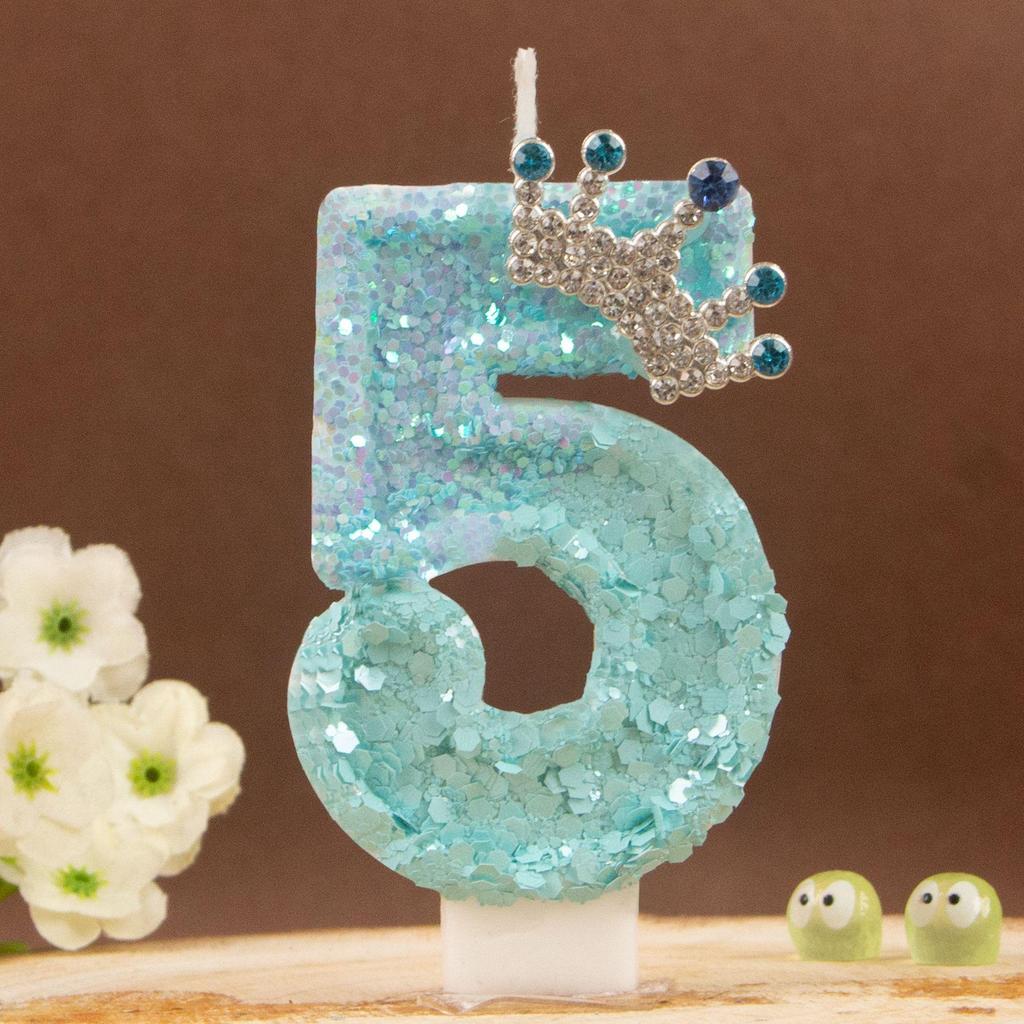 Peacock Blue Number Candles 0-9 for DIY Birthday Cakes – Elegant Design