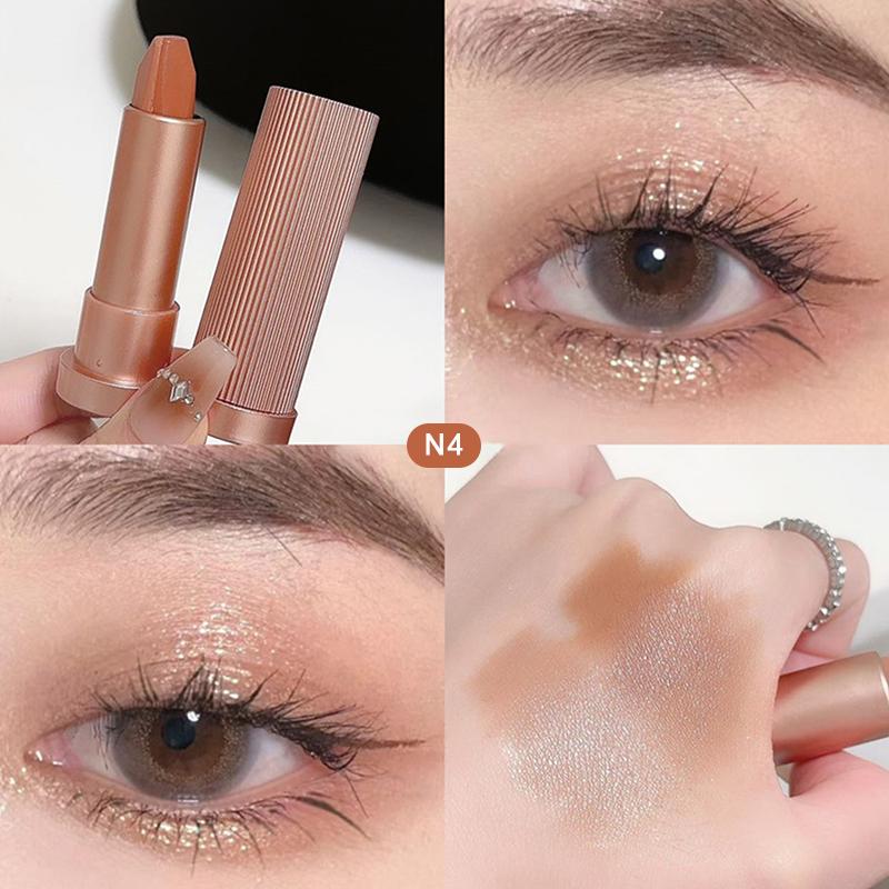 Gradient Double Color Glitter Eyeshadow Stick Pearly Lazy Highlighter Eyeshadow Pen Contouring Brighten Waterproof Eye Makeup