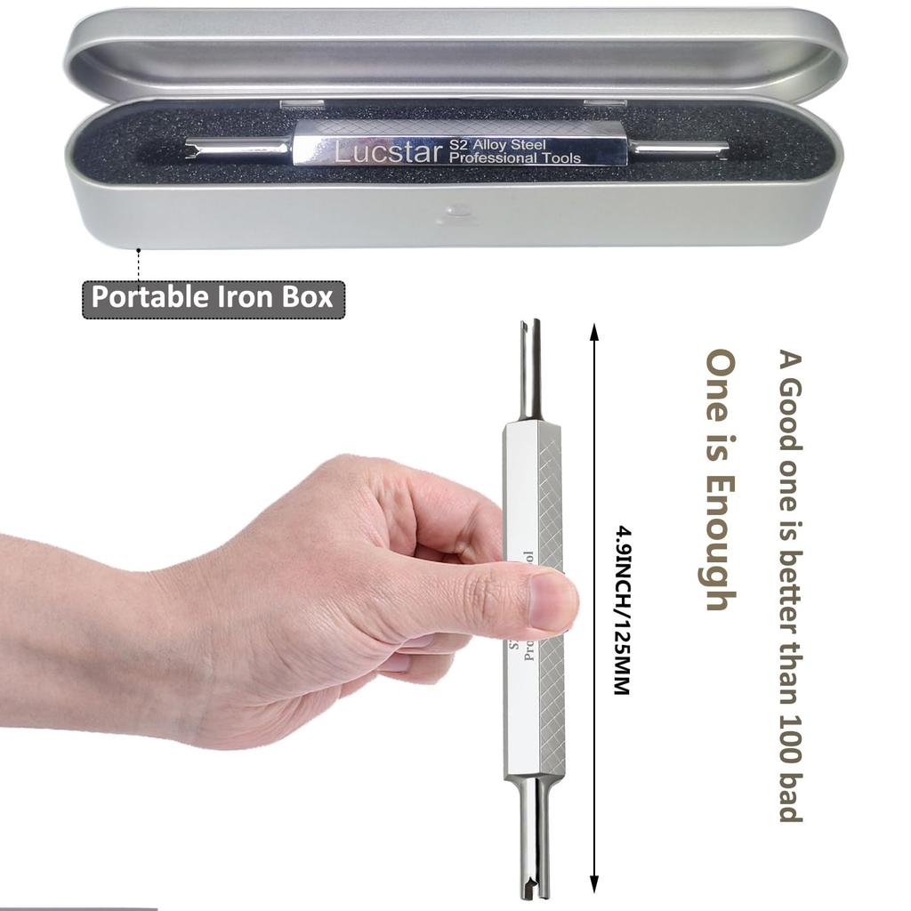 Lucstar R134A R12 A/C HVAC Air Conditioner Schrader Valve Core Removal Tool,Tire Valve Stem Tool for Car Bicycle Tyre RV Truck, Automotive Tools