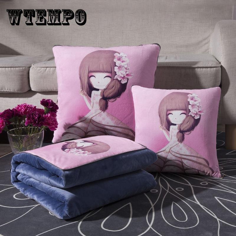 

Подушка двойного назначения, зимняя коралловая бархатная подушка, переменное одеяло, диванная подушка, автомобильный теплый артефакт