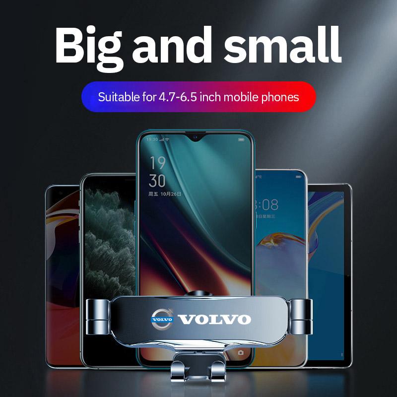Gravity Car Phone Holder Air Vent Clip Navigation Stand Air Outlet Phone Support For Volvo C40 V60 V40 XC90 S60 C30 XC60 V50 V70