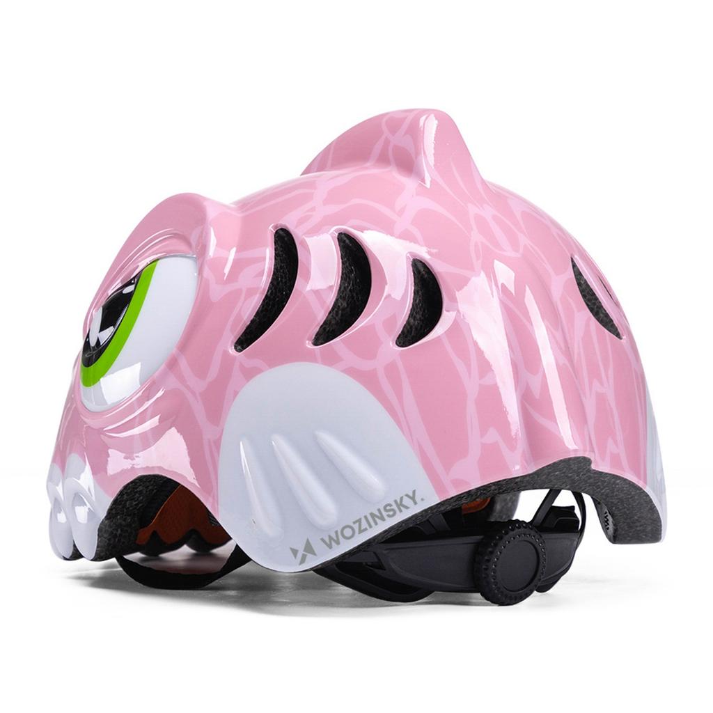 Casco da bicicletta per bambini 52-56 cm - dinosauro rosa