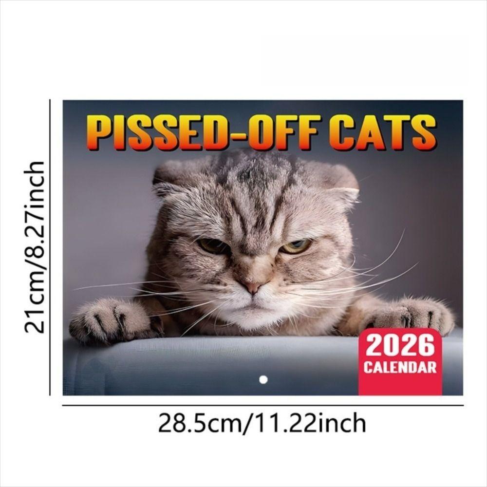 Cartoon Animal Pissed-off Cats Calendar 12 Month Working Dog Planner Wall Calendar  Home Decoration