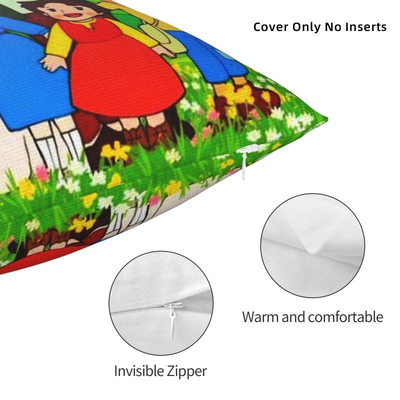 Heidi Peter And Grandpa Family Cushion Cover Soft Alps Mountain Pillow Case Sofa Car Square Pillowcase Living Room Decoration