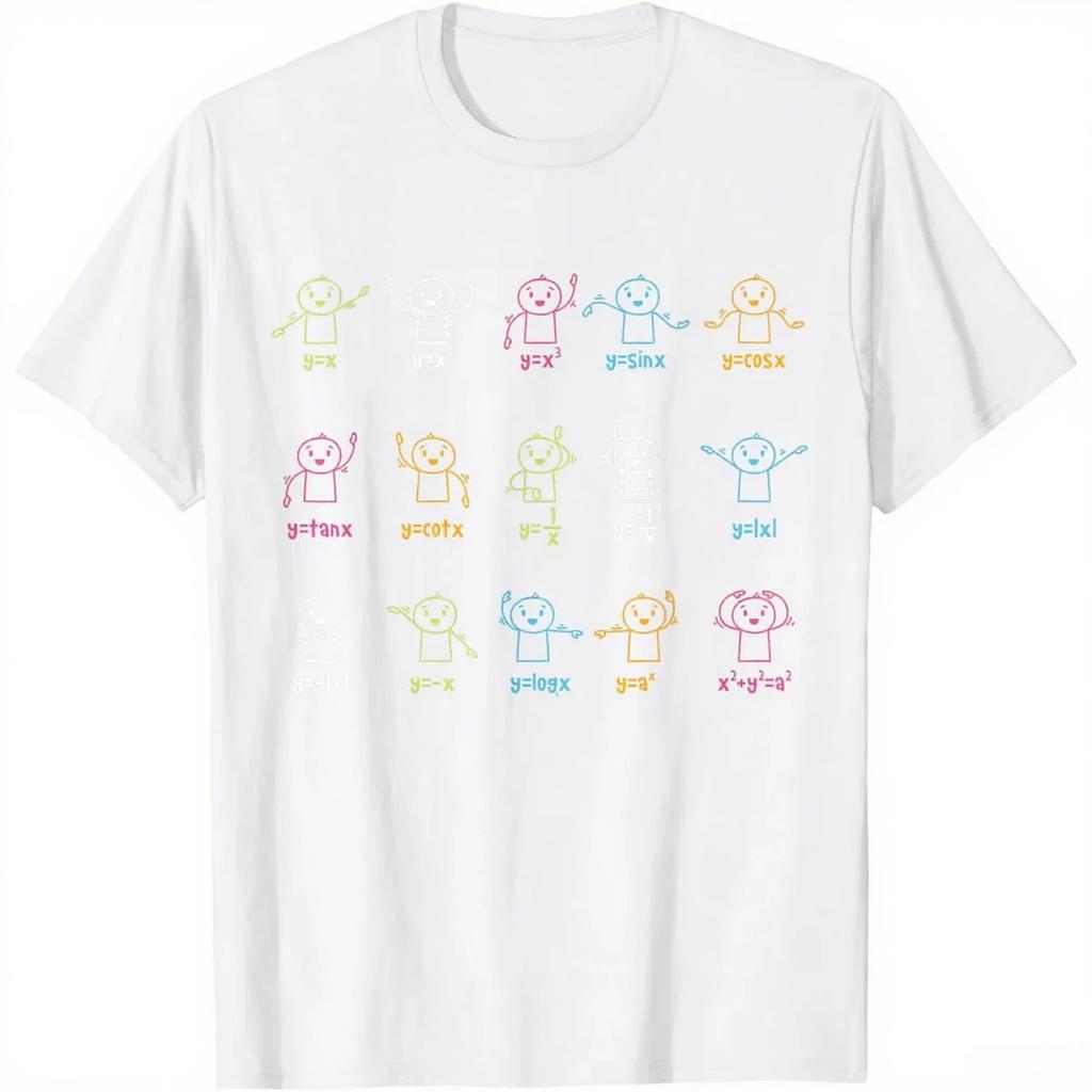 Algebra Dance Funny Graph Figures Math Equation Teacher T-Shirt Cotton Unisex Summer Streetwear Tops Print on Demand Ropa Hombre