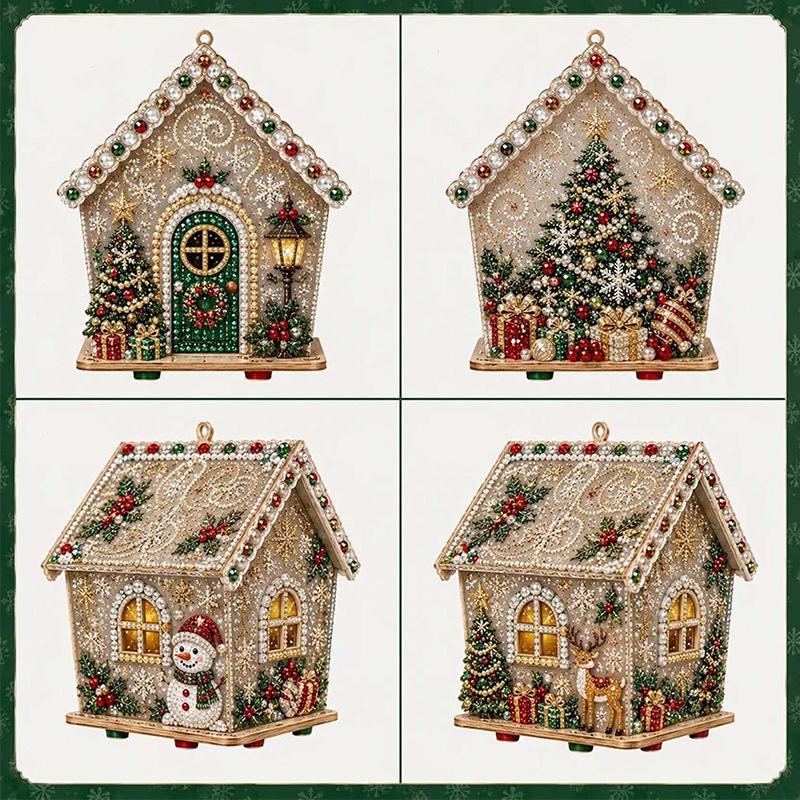 3D Diamant Schilderij Kersthut Kit DIY Handgemaakt Kristal Strass Huis Ambacht Feestelijk Vakantie Ornament Cadeau voor Kinderen Volwassene