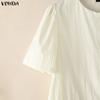 VONDA Women Outfits Short Sleeve Ruffled Blouse and Skirts Casual Two Piece Suit Elegant Sets