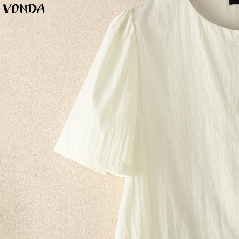 VONDA Women Outfits Short Sleeve Ruffled Blouse and Skirts Casual Two Piece Suit Elegant Sets