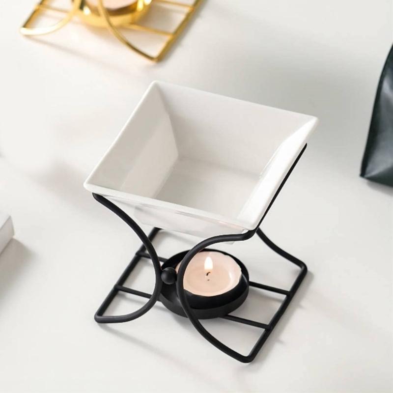 Unique X Shape Ceramic Oil Burners Oil Diffuser Candle Holder for Enhancing Home Ambiances Contemporary Homes Decors