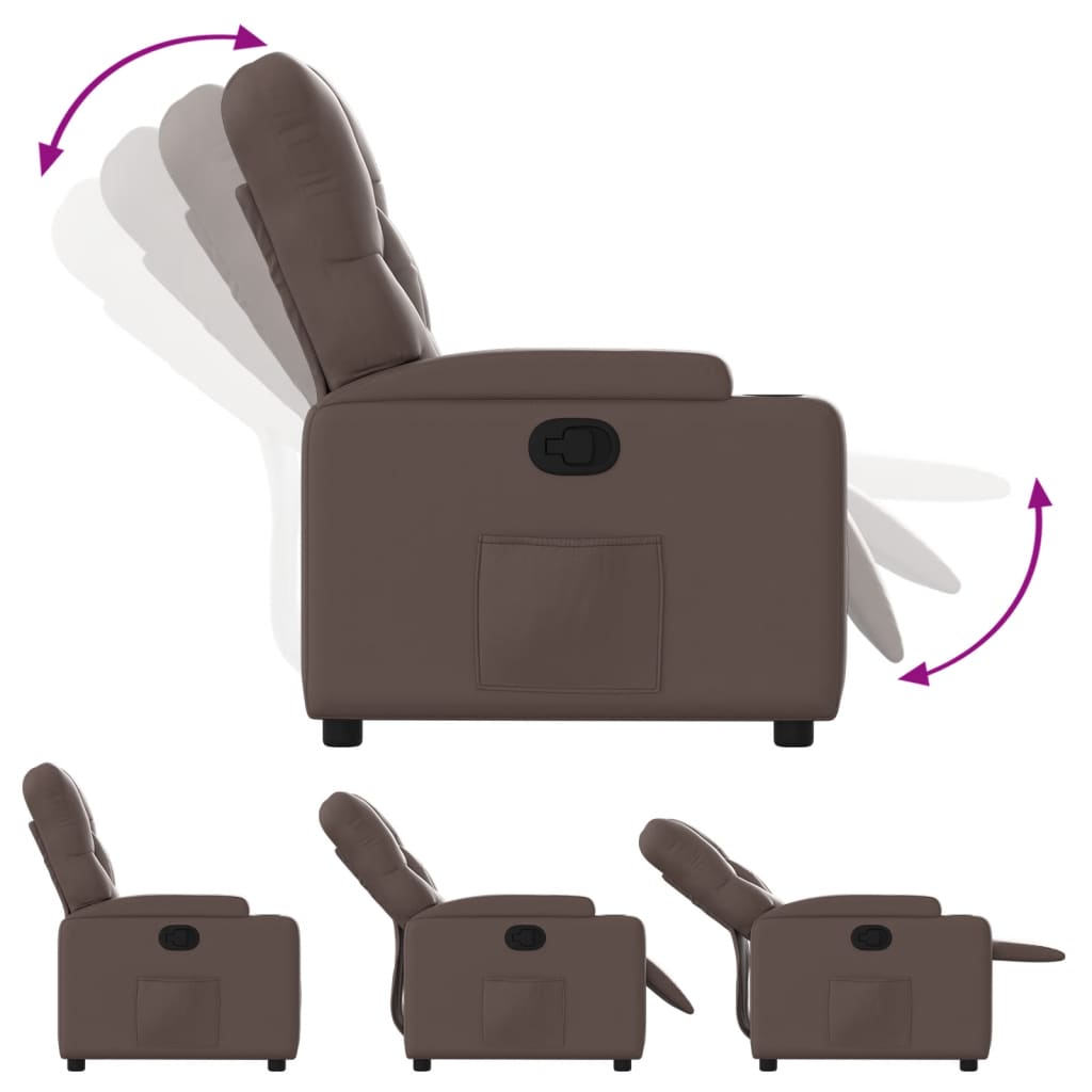 Vidaxl Foldable Armchair, Brown, Faux Leather