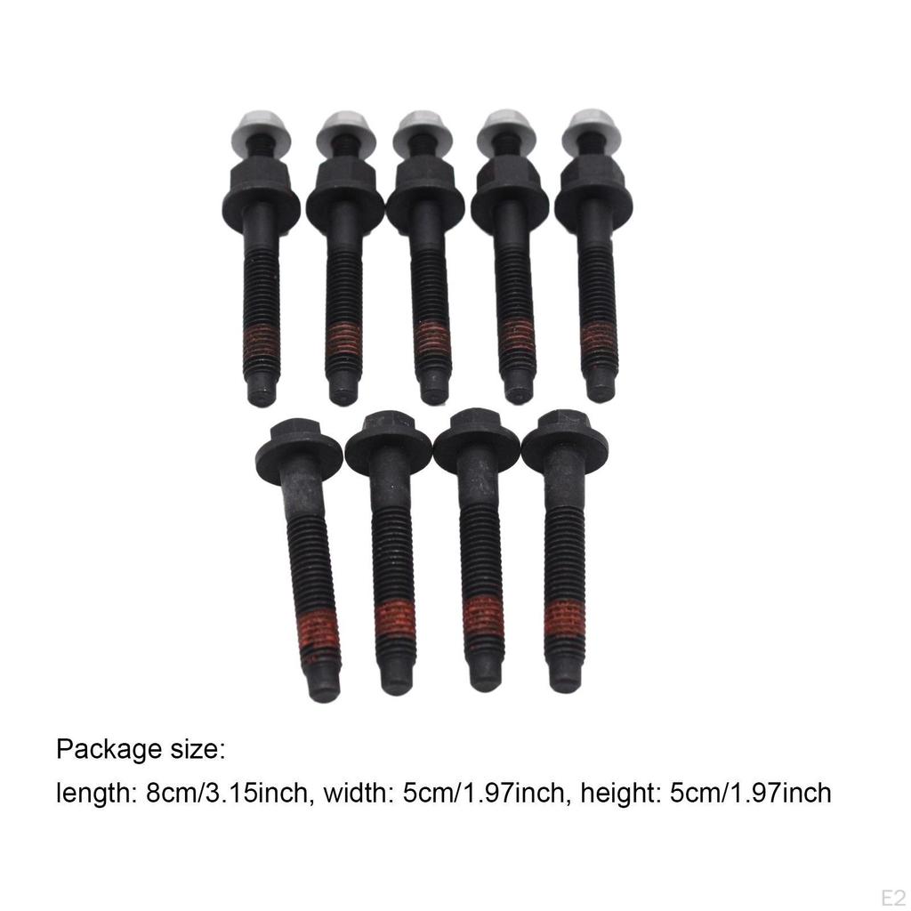 9 Pieces Exhaust Manifold Bolts 6510141AA 6510140AA Stud Nuts for Aspen 5.7L