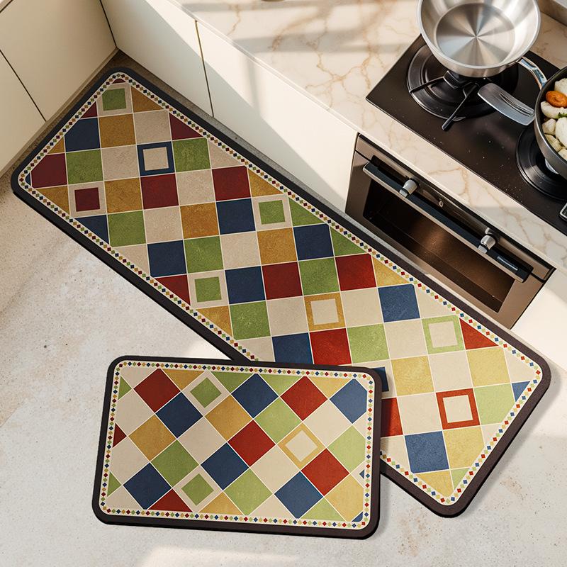 

American kitchen floor mat, water-absorbing and oil-absorbing diatom mud floor mat, wear-resistant, dirt-resistant and easy to take care of, anti-skid 40*60cm