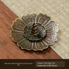 Double-Layer Antique Lotus Incense Burner for Tea Ceremony and Buddha Worship with Multi-Hole Sandalwood Stick Holder.