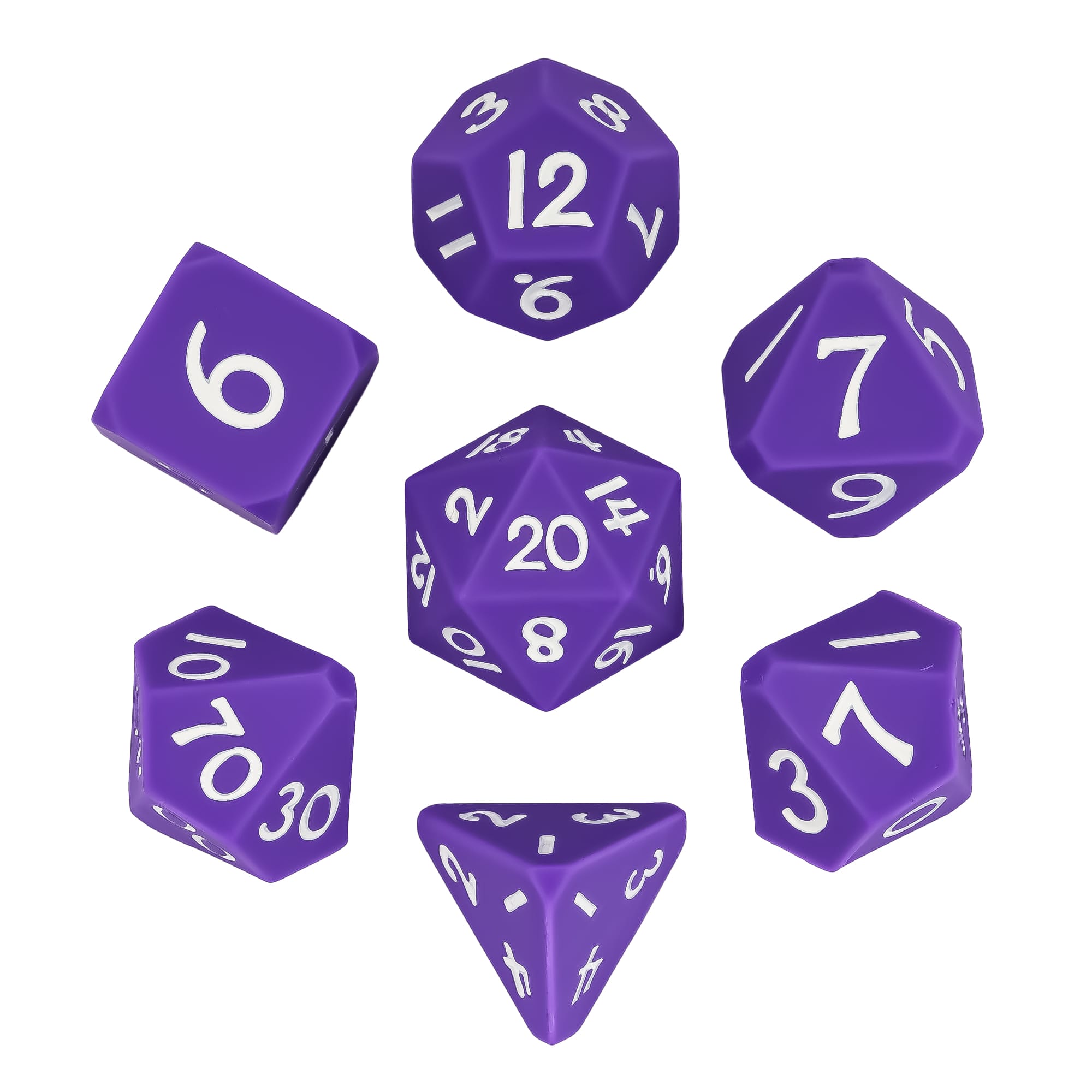 Cusdie Siliconen DND Dobbelstenen Kleurrijk 7 Stuks D4~D20 Zachtheid Elastisch Polyhedrisch Dobbelsteen Set voor D&D Rollenspel Spel Tafelspellen paars
