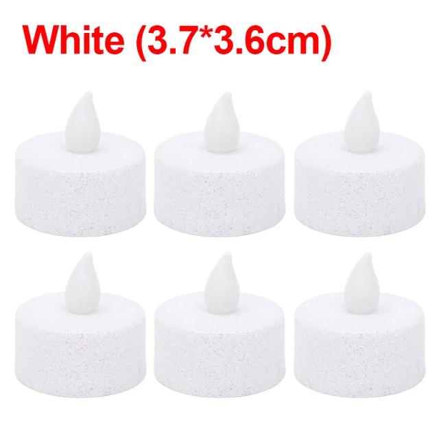 

12/6/3/1 шт. блестящие светодиодные свечи на батарейках чайные свечи беспламенные электрические свечи рождественские свадебные украшения для вечеринки настольная лампа 1PCS