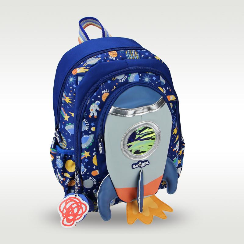 Sac à dos fusée pour enfants pour garçons 14 pouces Bleu cool Sac d'école maternelle Sac à dos léger pour étudiants