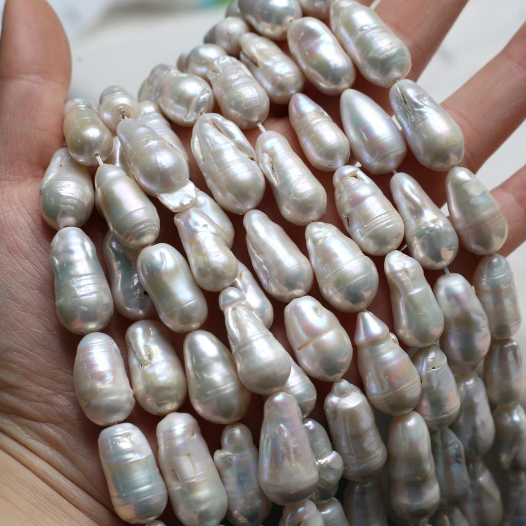 1String, Natural Freshwater Pearls, Handmade Teardrop-shaped Thread Pearl Beads, 10×20mm, for DIY Necklace, Jewelry Making Crafts, Length 36 Cm