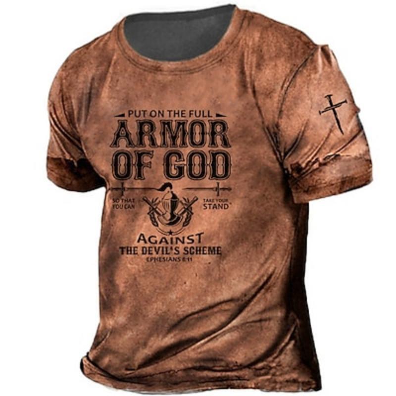 Men's Templar Hybrid Graphics Print T-shirt Short Sleeve T-shirt 3D Printing Shirt Retro Sports Designer Outdoor Street Daily Summer Clothing