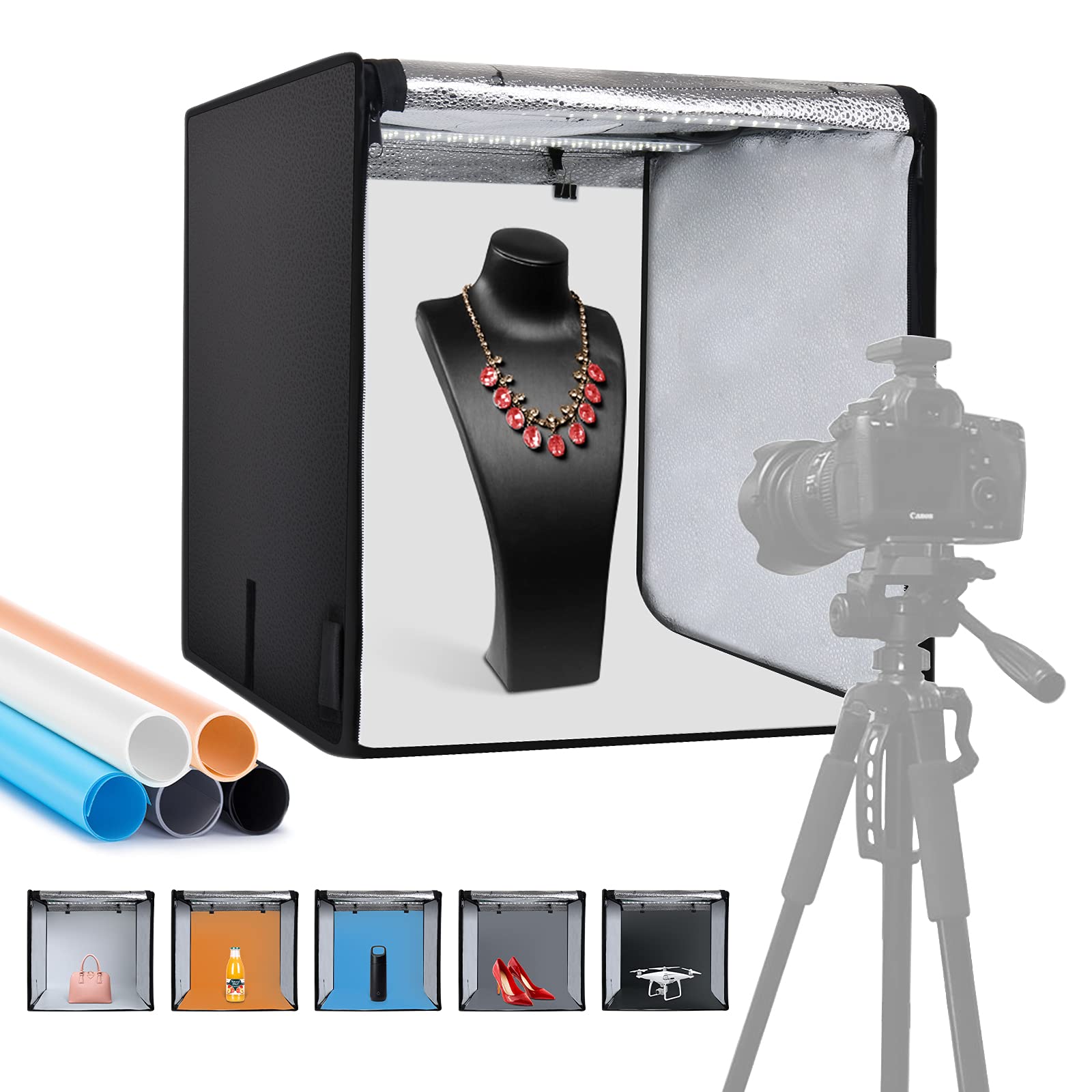 

Foccalli Photography Photography Photography Small Photography Flea Market 126 светодиодных светильников для фотосъемки, плавная регулировка яркости фото и видео, чёрный