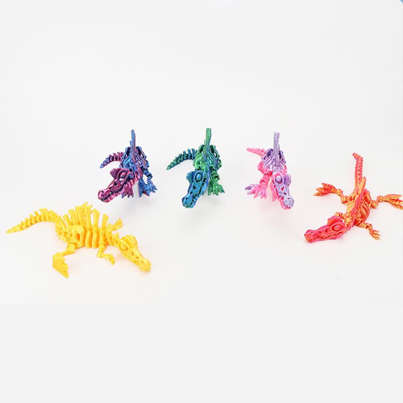 3D Printed Echinosaurus Dinosaur Movable Dragons Figurine Multi-Color Gift For Kids Birthdays Creative Home Decor
