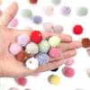 20pcs 16mm Plush Fur Covered Ball Beads Charms Cute Pompom Charms For Jewelry Making DIY Bracelets Necklace Earrings Accessories