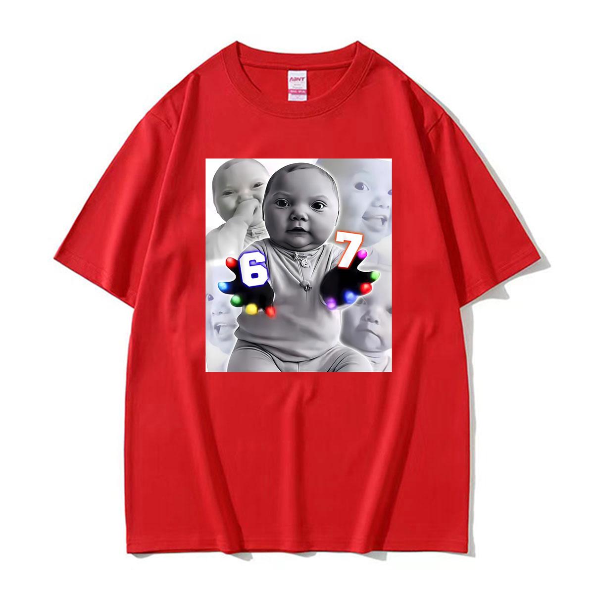 Six Seven 67 Gloving Baby Hand Meme Funny Al Baby Graphic T Shirts Unisex Women Vintage Classic T-shirt Male High Quality Tee Shirt 4XL